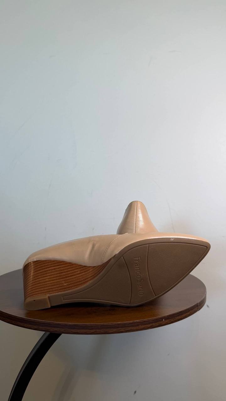 Franco Sarto Frankie Women’s Leather Wedge Pump Ballet 9M Leather $125 NWB