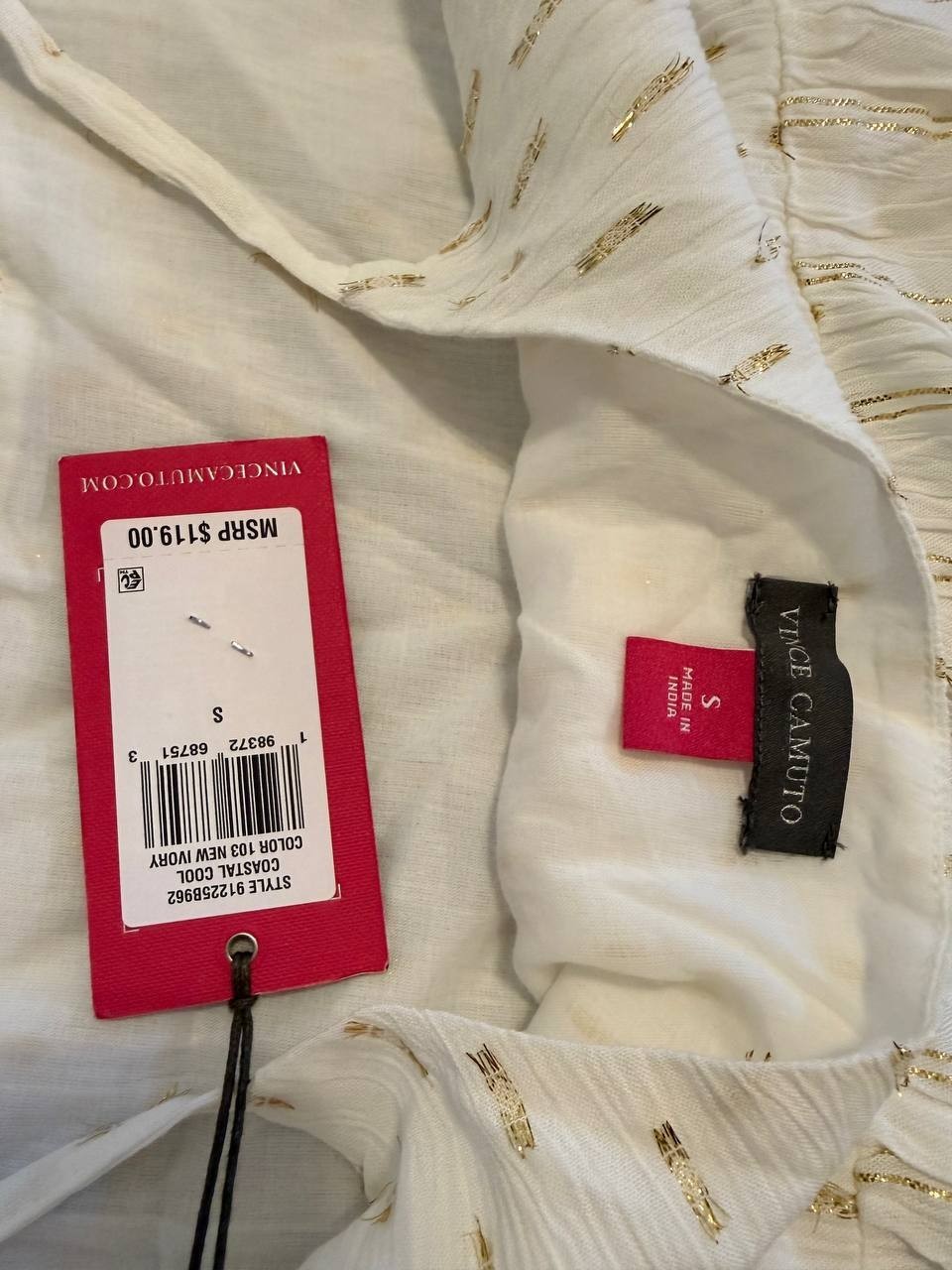 Vince Camuto Tiered Sundress – Size S – Ivory/Gold – NWT – $119