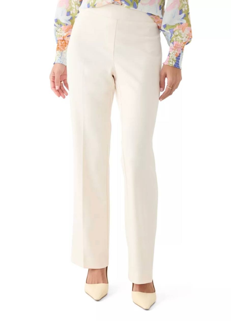 AK Anne Klein Pull‑On Cool Crepe Trouser Pants Ivory S NWOT $59
