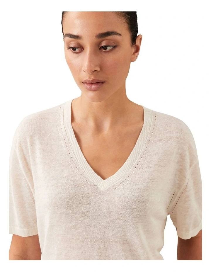 Calvin Klein Lux Linen Top Sweet Corn Cream M NWT $109