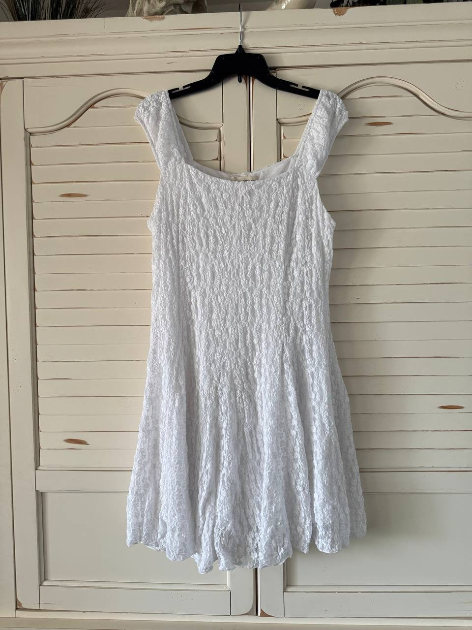 Lucky Brand Floral Mesh Mini Dress White Size XXL NWOT MSRP $79