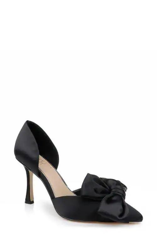 Badgley Mischka Jewel Pumps 7 Black Satin Pointed Toe Stiletto Heel NIB msrp$119