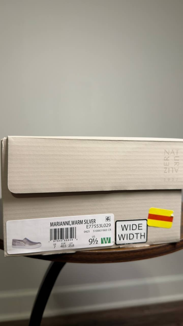 Naturalizer  Slip‑On  Sneaker  Silver  Man‑Made  9.5W  New  $99