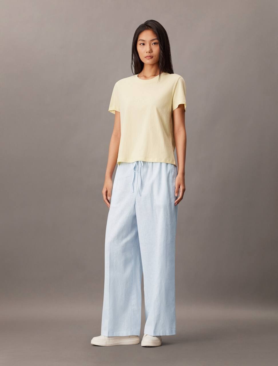 Calvin Klein Linen Drawstring Pants BLUE– Size S – NWT – MSRP$149