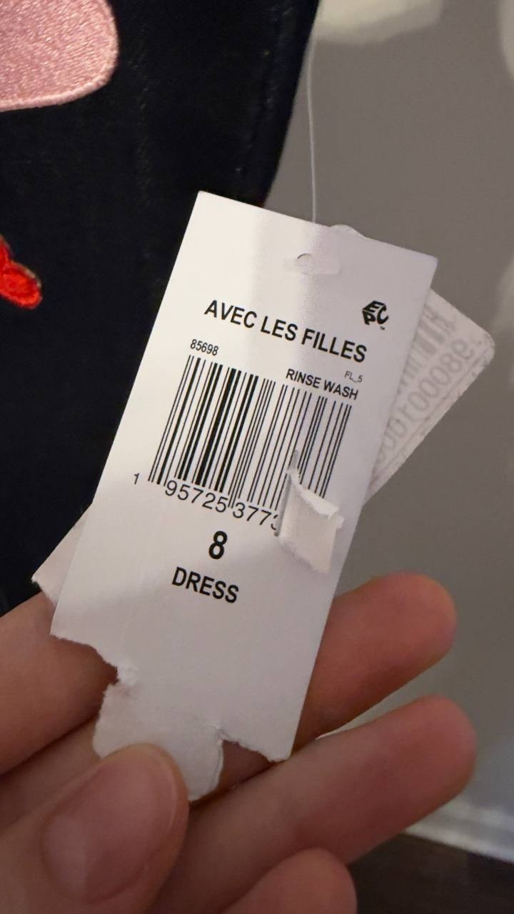 Avec Les Filles Heart Patch Applique Mini Dress Rinse Wash 8 NWT $138