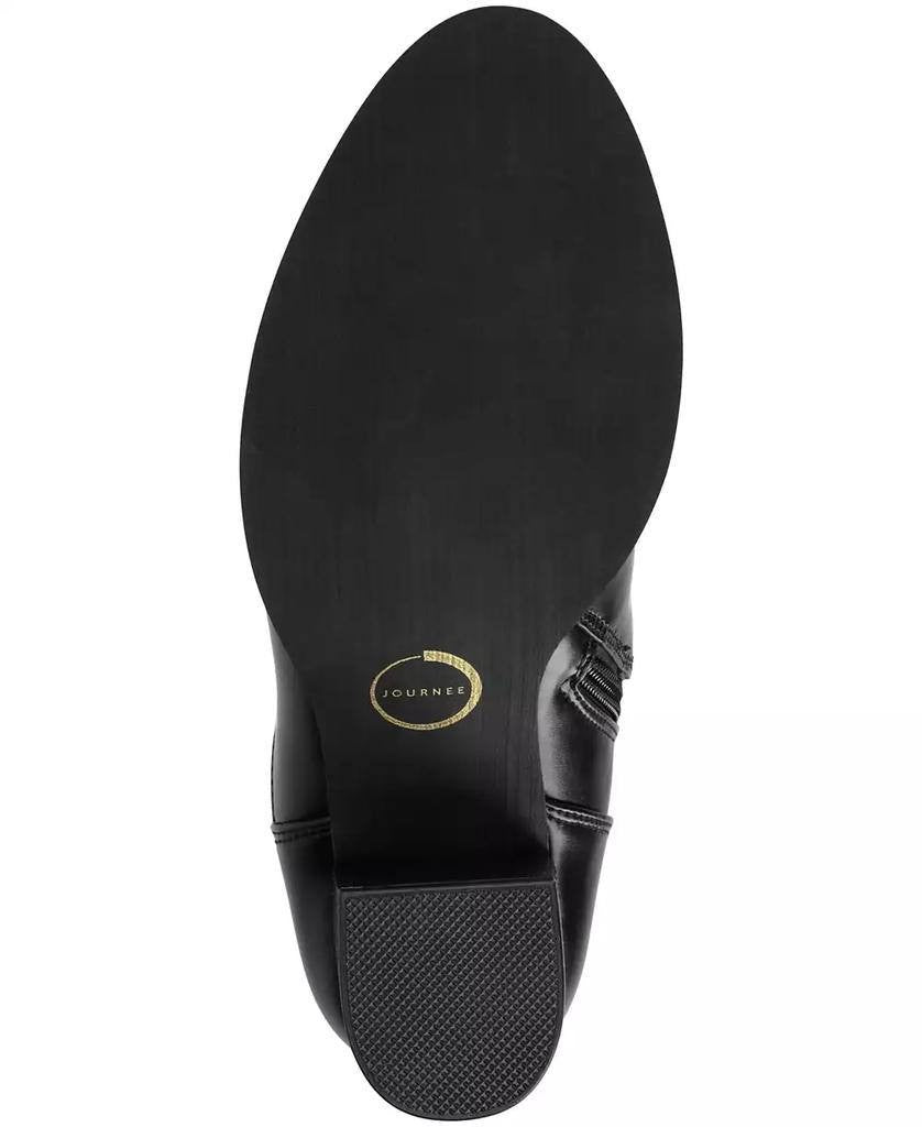 Journee Collection Women’s Stacked Heel Boots Black 8WD Man‑Made $143 NWB