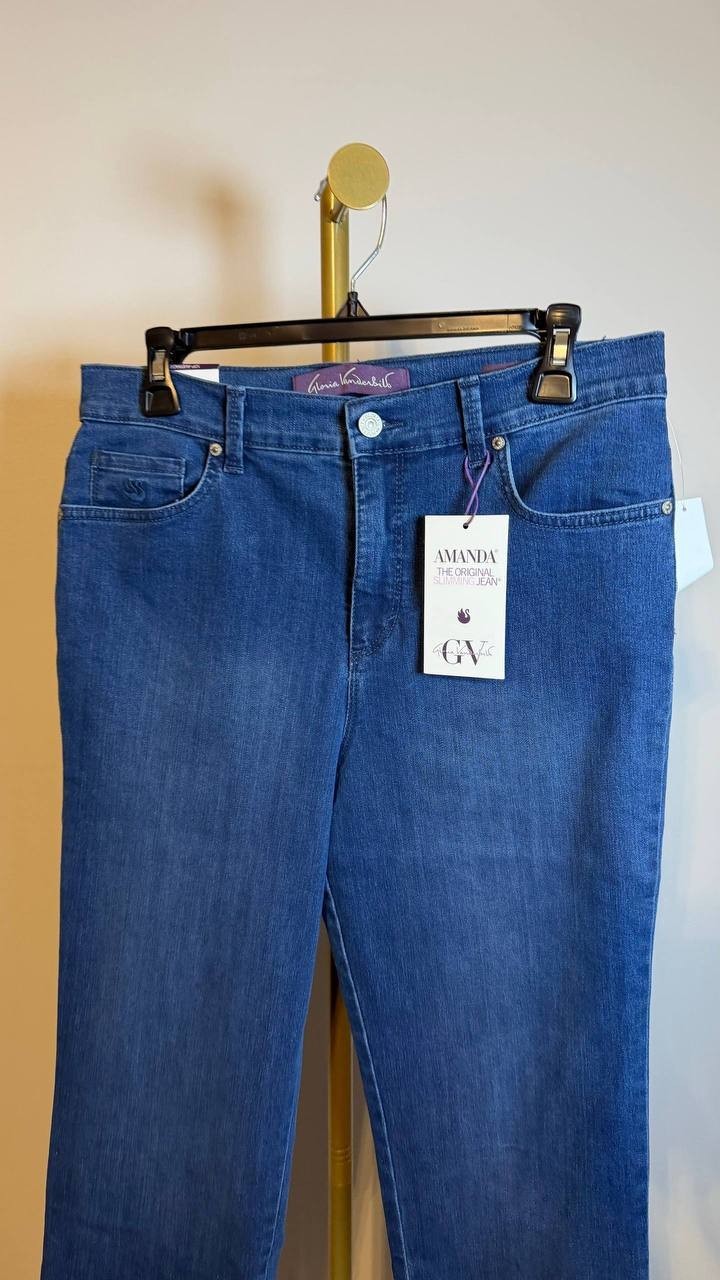 Gloria Vanderbilt Amanda Classic Straight Jeans Frisco 12P NWT $48