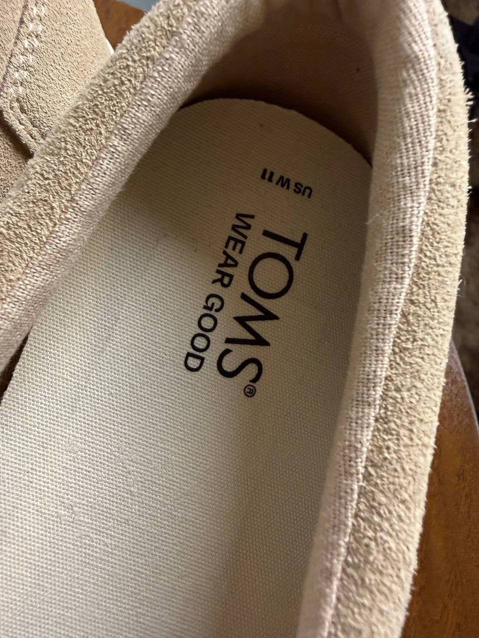 TOMS Alpargata Platform Flats – Size 11W –Oatmeal–New Without Box-Minor Dirt-$79
