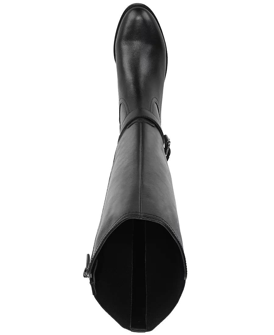 Sam Edelman Perin Boots 9M Black Leather Tall Round Toe Zip New In Box msrp$225
