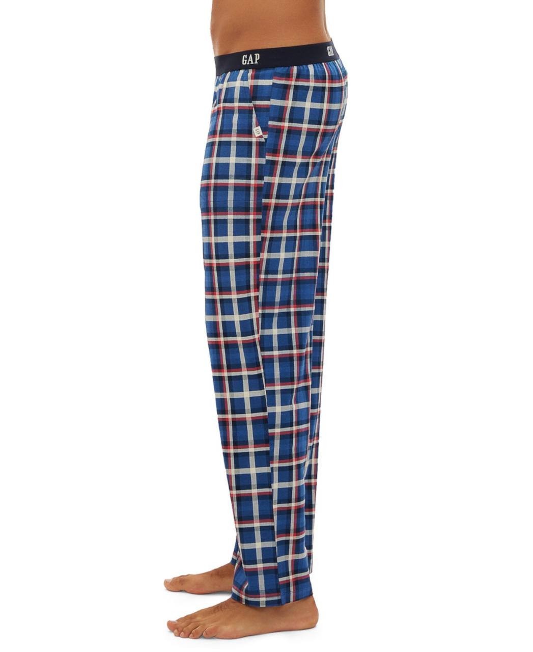 GAP Men’s Plaid Lounge Pants Blue Red White Check Size XL