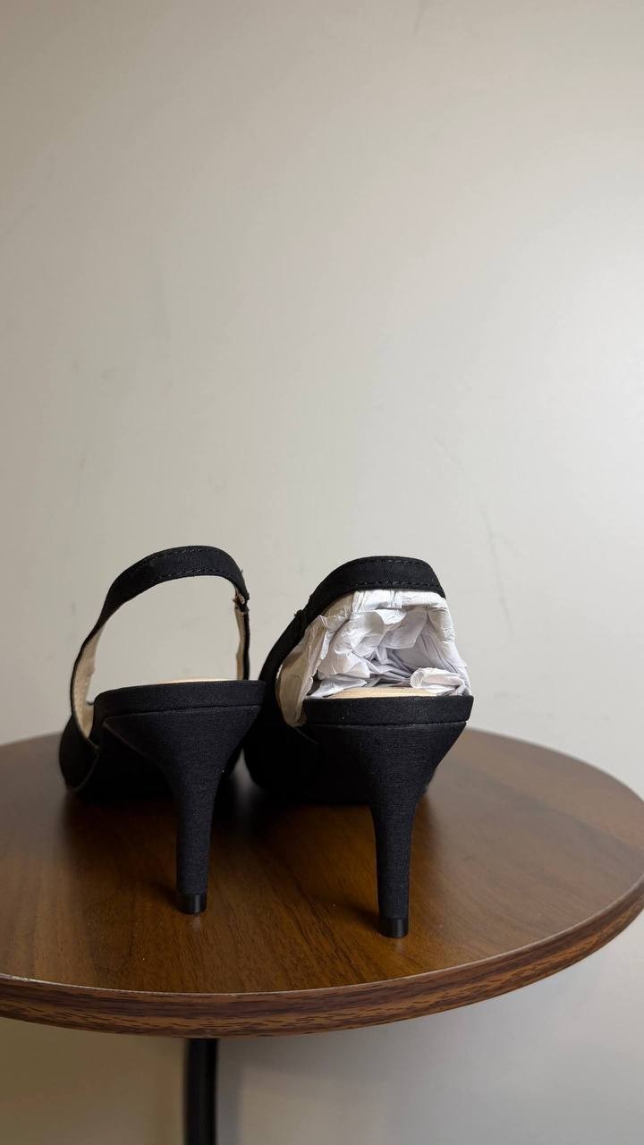 LifeStride Black Microfiber Slingback Pumps 9M New in Box MSRP $79.99