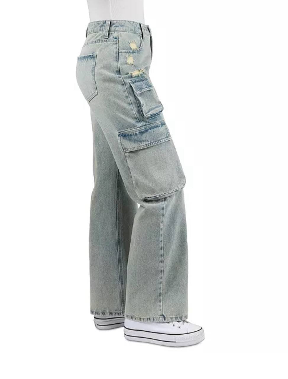 Indigo Rein High-Rise Curvy Cargo Skater Jeans - Juniors 11, Blue Denim