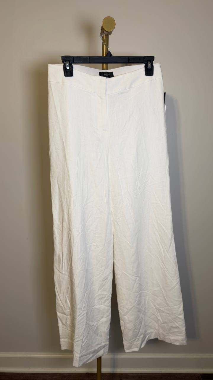 Tahari ASL High‑Waist Wide Leg Pants Ivory 4 NWT $99