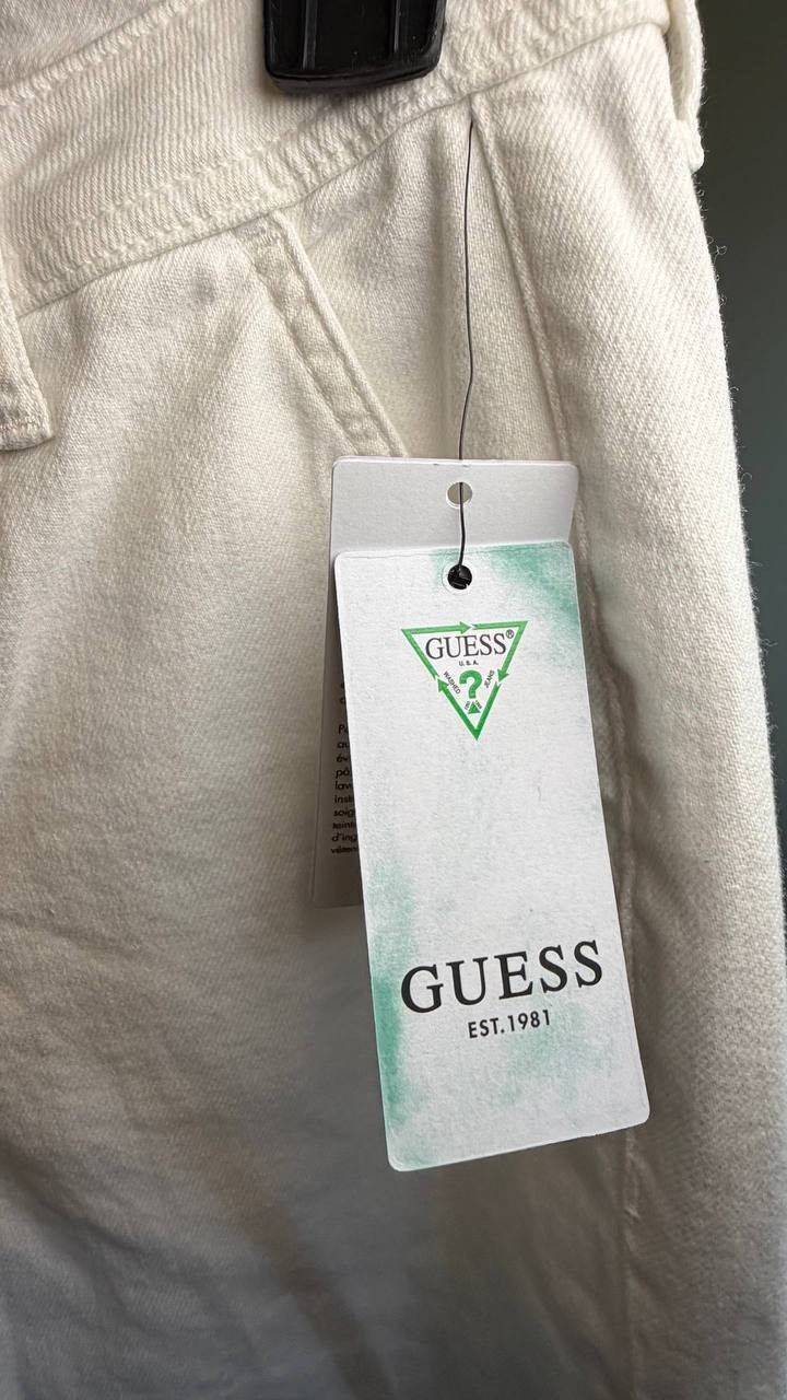 Guess Eco Zoya Cropped Wide Jeans White 26x27 NWT $128