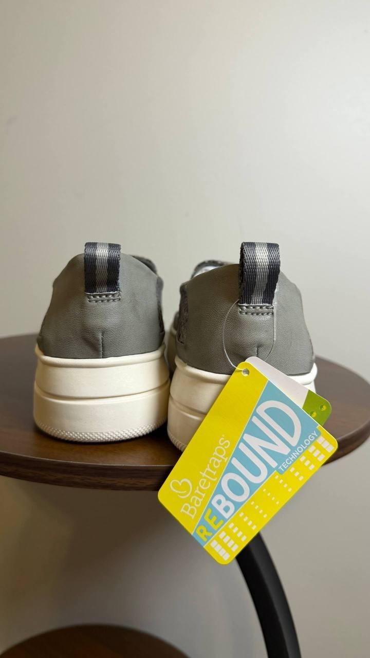 Baretraps Nevin Sneakers 8M Slate Snake Synthetic Slip‑On Comfort NIB msrp$75