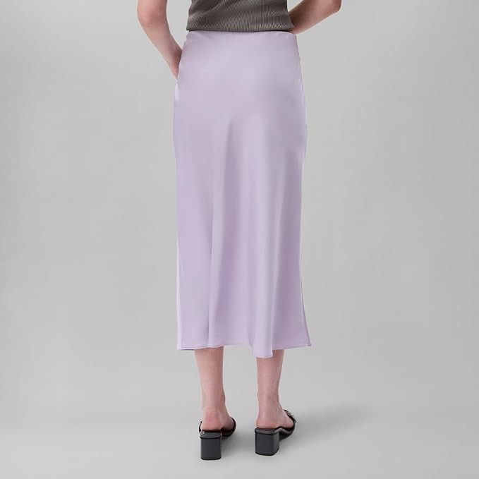 Calvin Klein Matte Shine Satin Midi Skirt Orchid Petal XL NWT $89