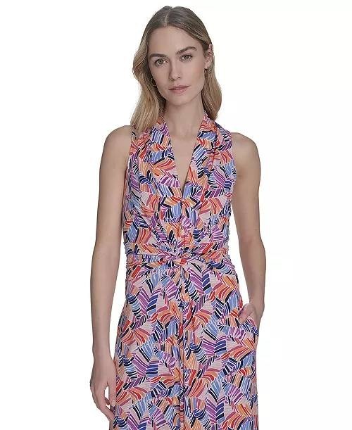 Vince Camuto Women’s Printed Halter‑Neck Jumpsuit Multicolor XL $138 NWT
