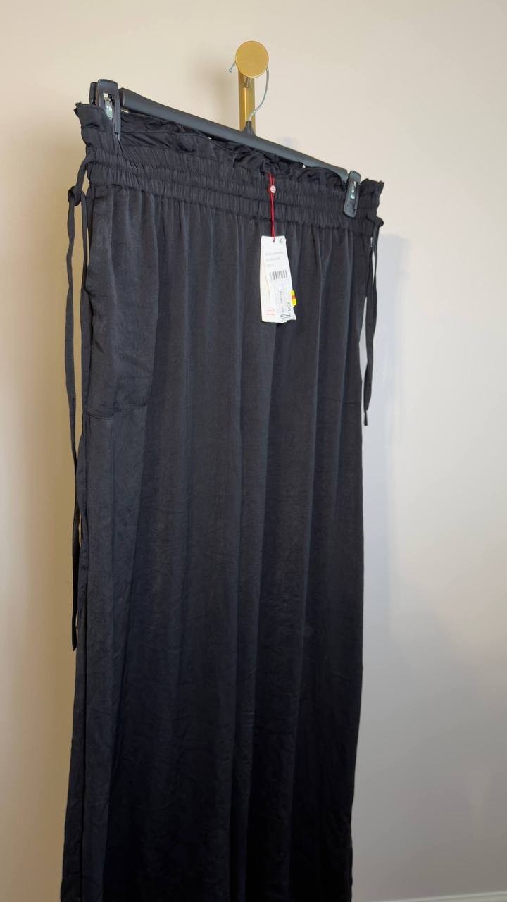 Red Carter Hammered Wide Leg Cover-Up Pants Black XL NWT $82
