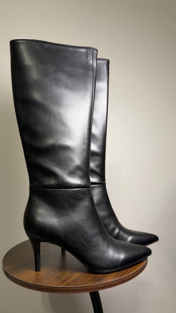 Guess  Wayla  Knee‑High  Boots  Black  Smooth  Nappa  10M  New  With  Box  $260