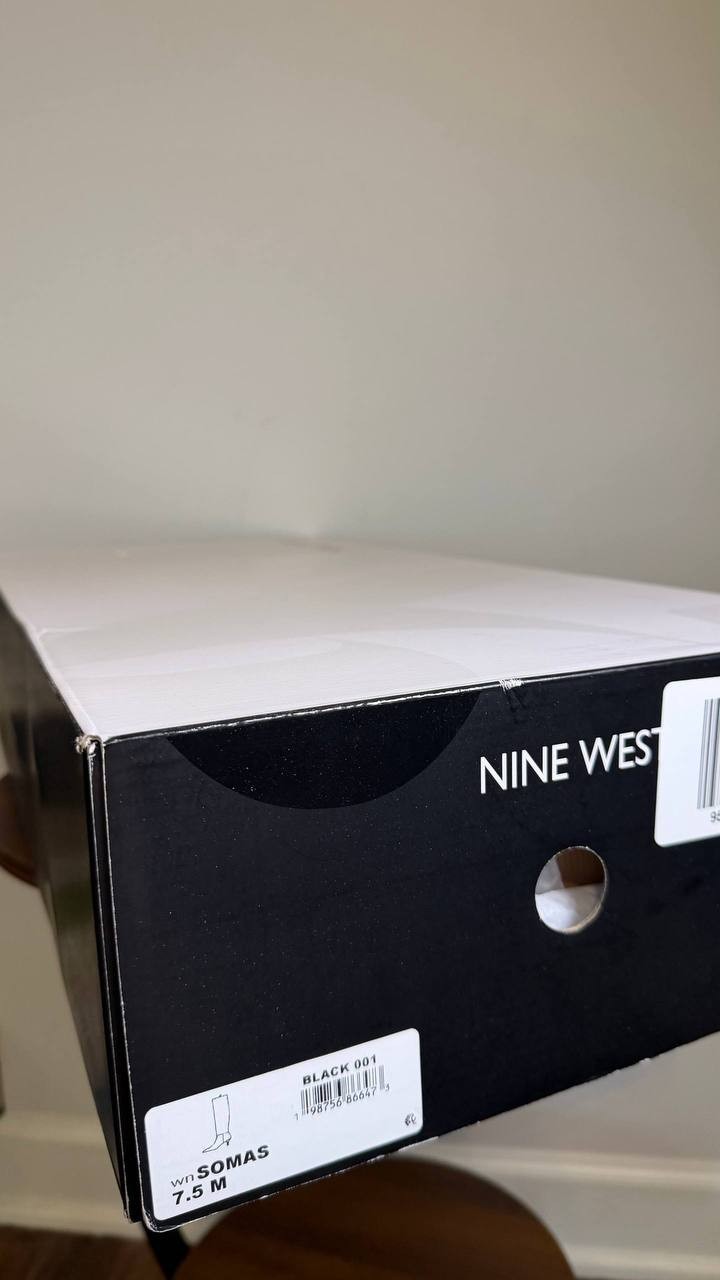 Nine West Tall Kitten Heel Boots 7.5M Black Suede New in Box MSRP $249
