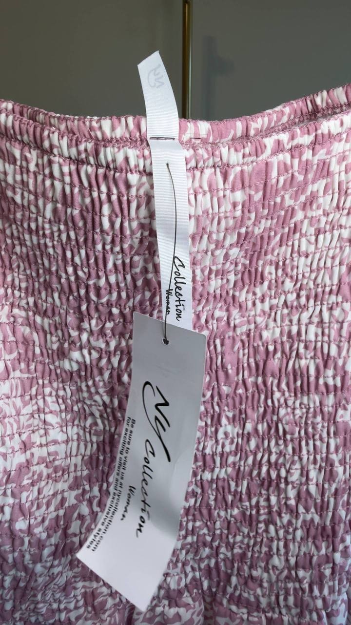 NY Collection Plus Size Short Sleeve Smocked Maxi Dress Pastel Mauve 1X NWT $48