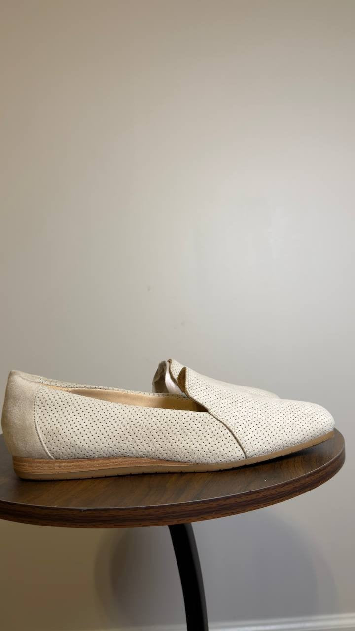 Dr.Scholl’s  Veda  Loafers  Oyster  Fabric  7.5M  New  With  Box  $60