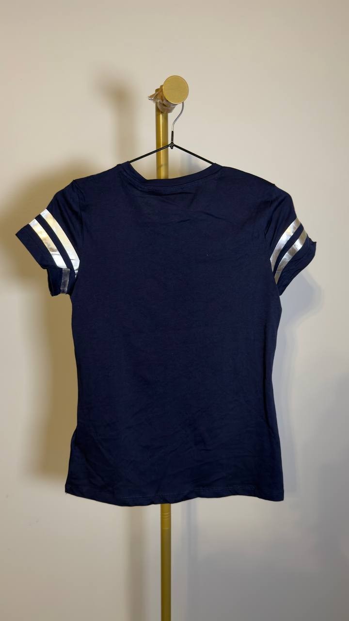 GUESS Women’s Millie Seamless Tee Top Navy S NWT $39