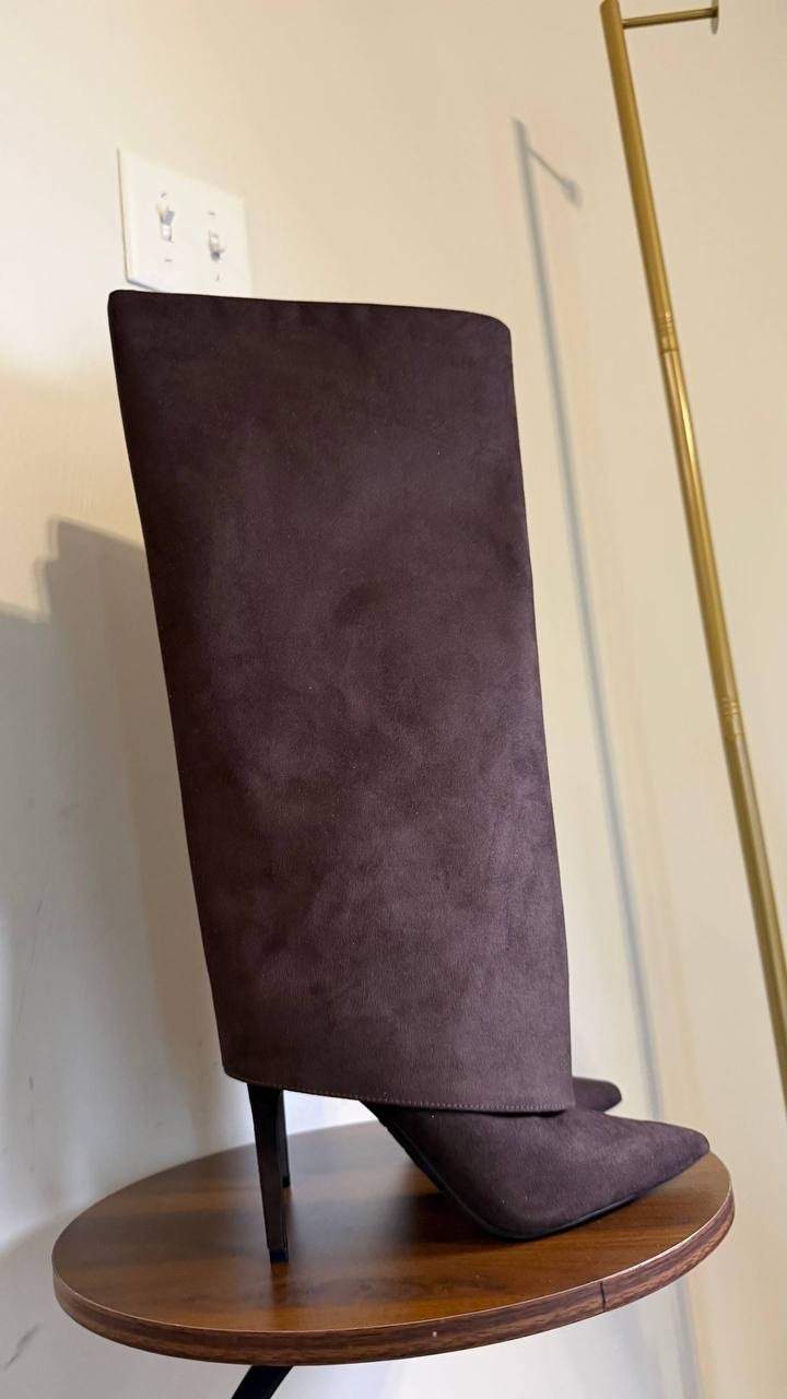 INC Intl Concepts Reach Truffle Faux Suede High Boots 8.5M NIB MSRP $129.90