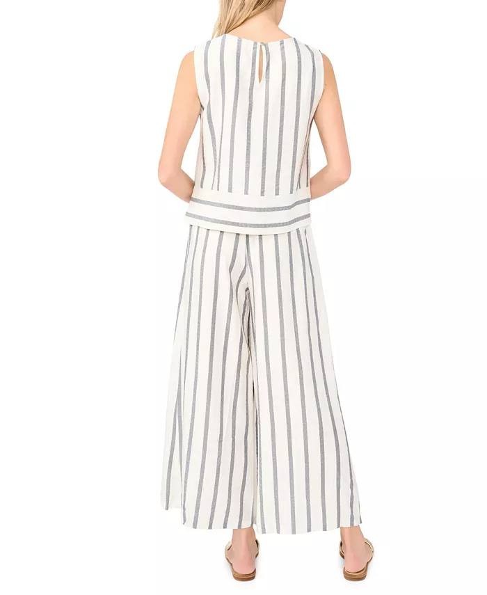 Vince Camuto Sleeveless Crewneck Viscose Blouse White Multi L NWOT $79