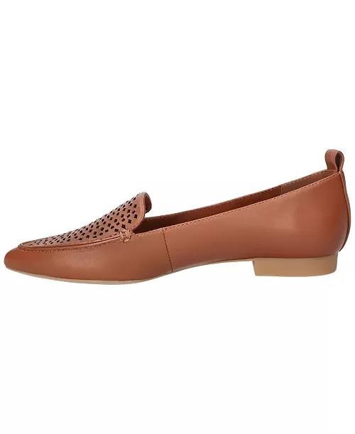 Bella Vita Alessi Perf Pointed Toe Flats Dark Tan Leather Women’s 8W NWB $110