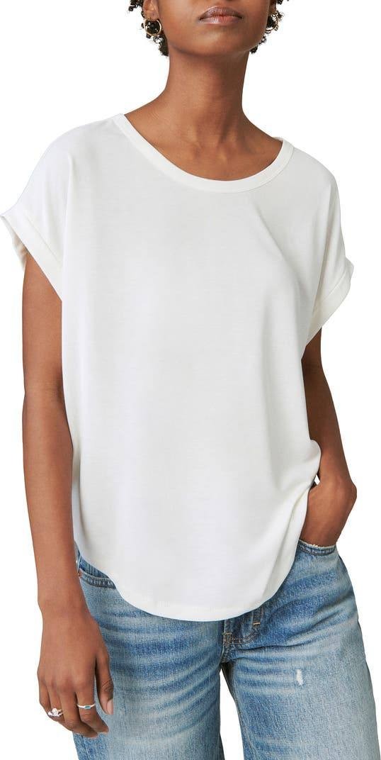 Lucky Brand Sandwash Dolman T-Shirt White Size S/P NWT $39.50