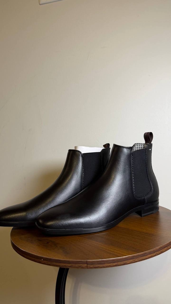 Ted Baker London Black Leather Slip‑On Boots 8M NIB MSRP $190
