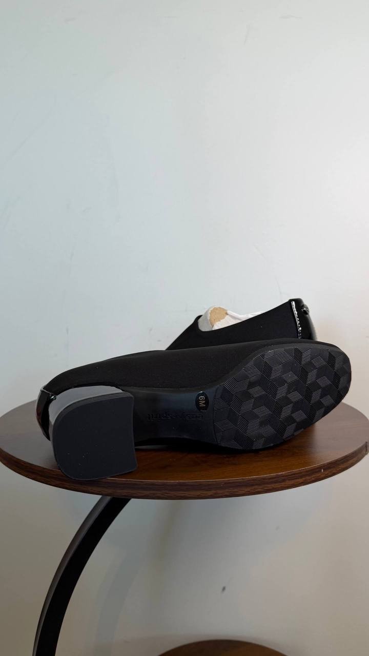 Easy Spirit Denisa eFlex Knit Block Heel Pumps Black 6M Textile $99 NWB