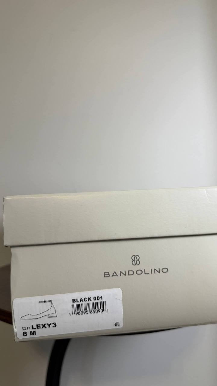 Bandolino Lexy Ankle Strap Pumps Black Women’s 8M Block Heel NWB $89