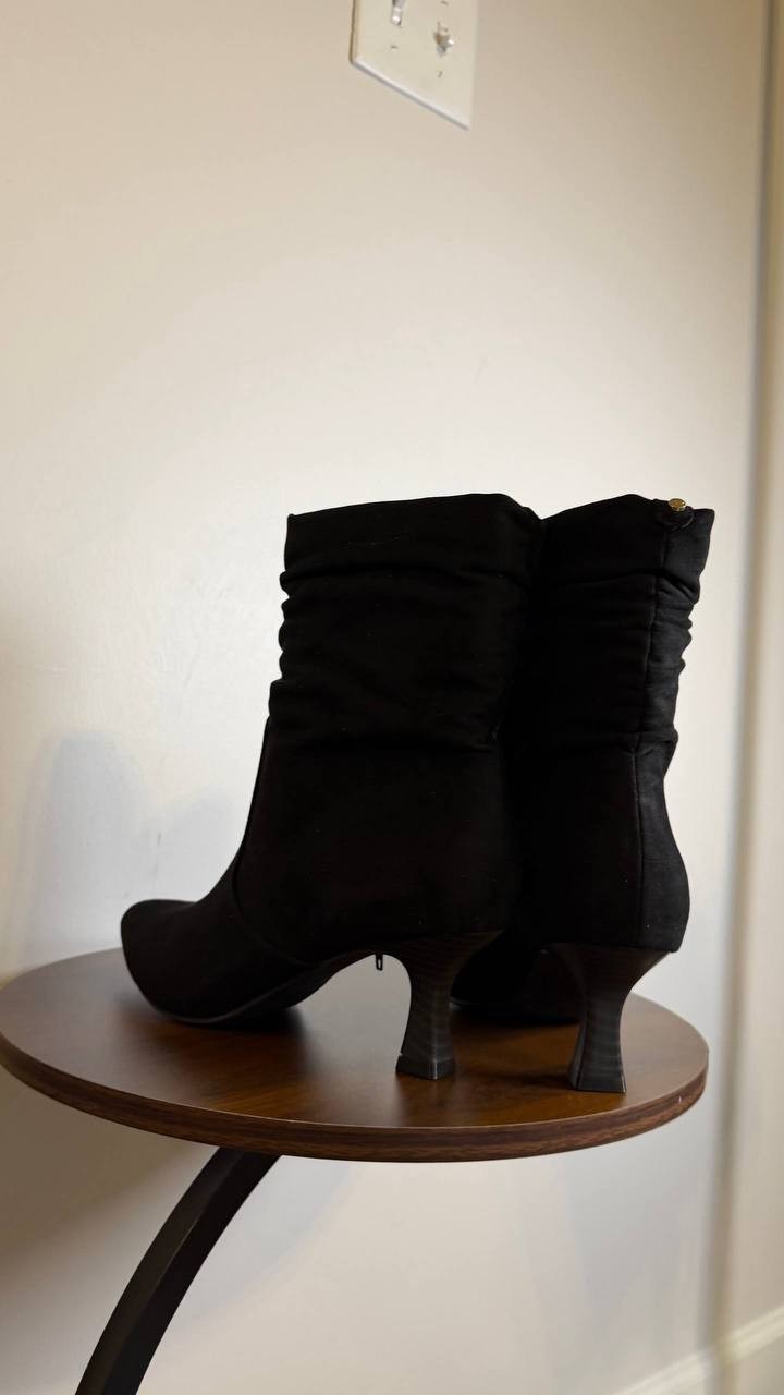 Jones New York Black Microsuede Dress Booties 7.5M New in Box MSRP $89.50