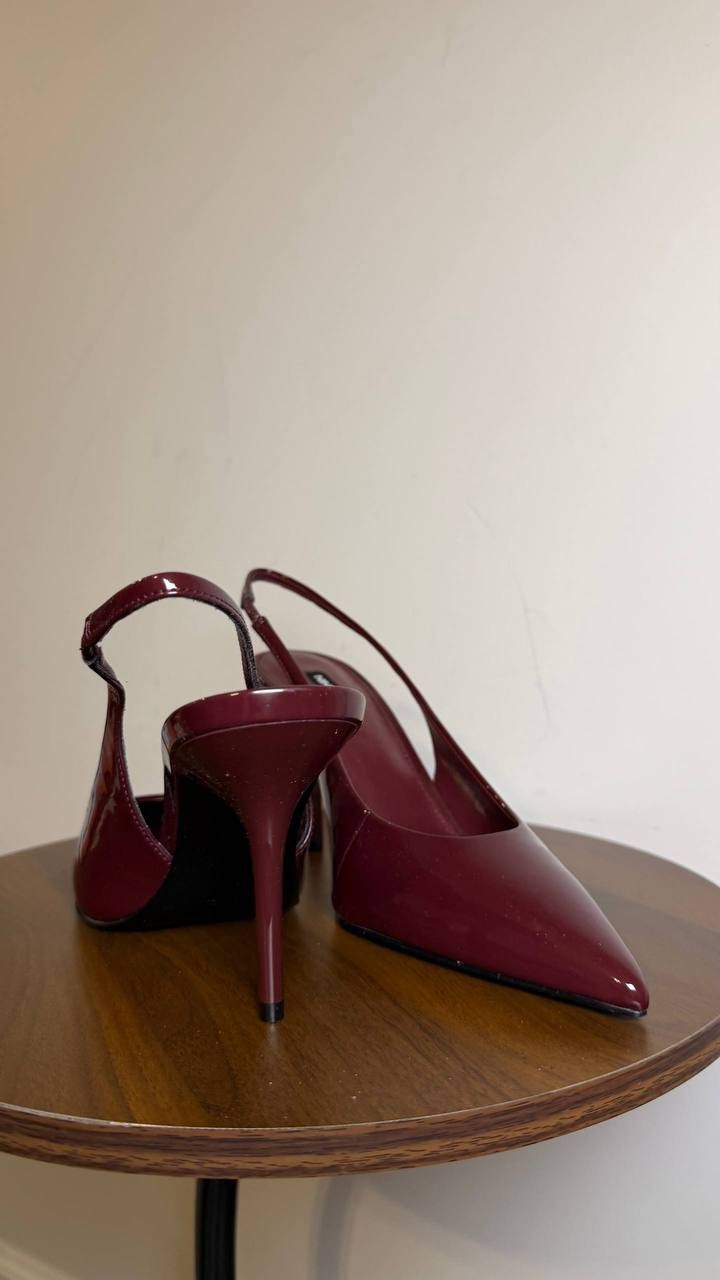 Nine West Dark Red Man‑Made Toe Slingback Pumps Size 9M NIB MSRP $119