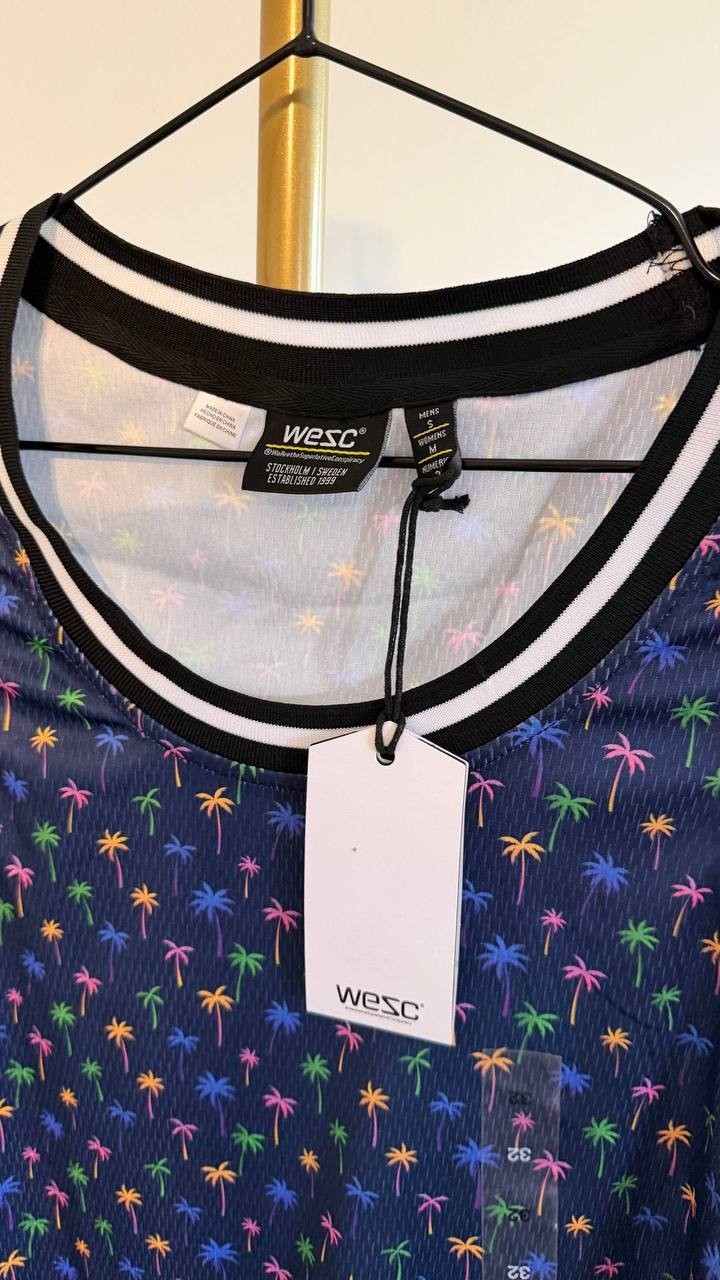 WeSC Men’s Micro Palm Basketball Tank Top Black S $49 NWT