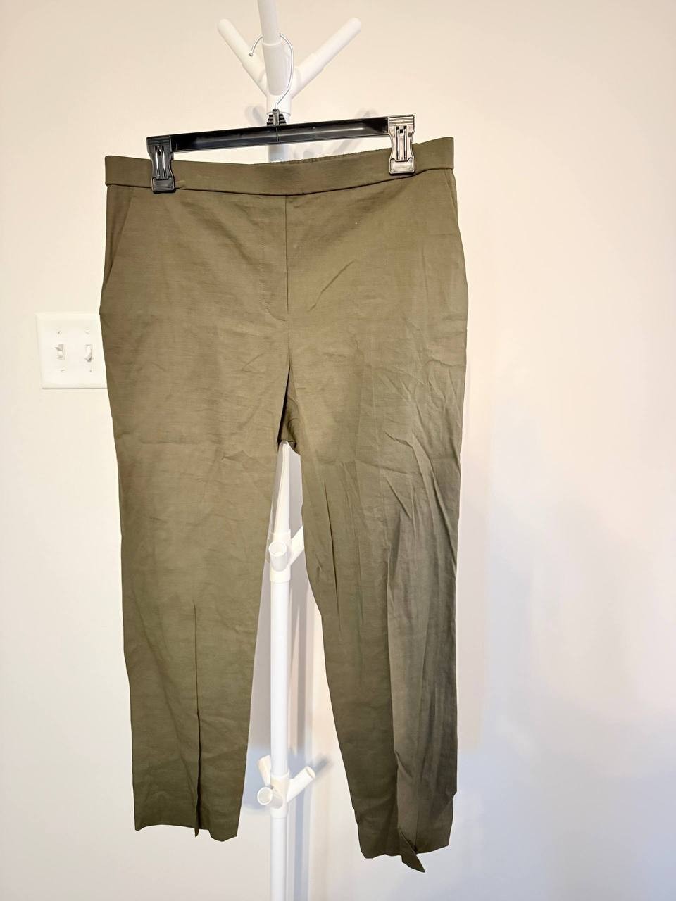 Theory Treeca Linen‑Blend Straight‑Leg Pants – Size 8 – NWT – $245
