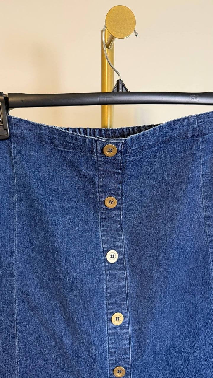 Alfred Dunner Paneled Full Length Denim Skirt Medium Denim 18 $59.50 NWT