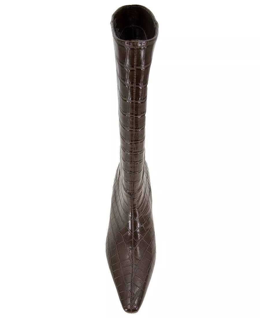 Kenneth Cole Meryl Boots 8.5M Brown Snip Toe Kitten Heel Pull‑On NIB msrp$199