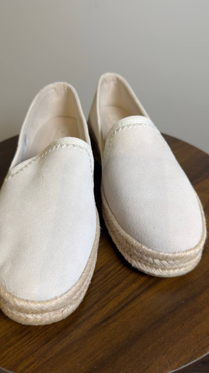 TOMS  Carolina  Espadrille  Sneakers  Soft  Grey  Suede  8  New  With  Box  $95