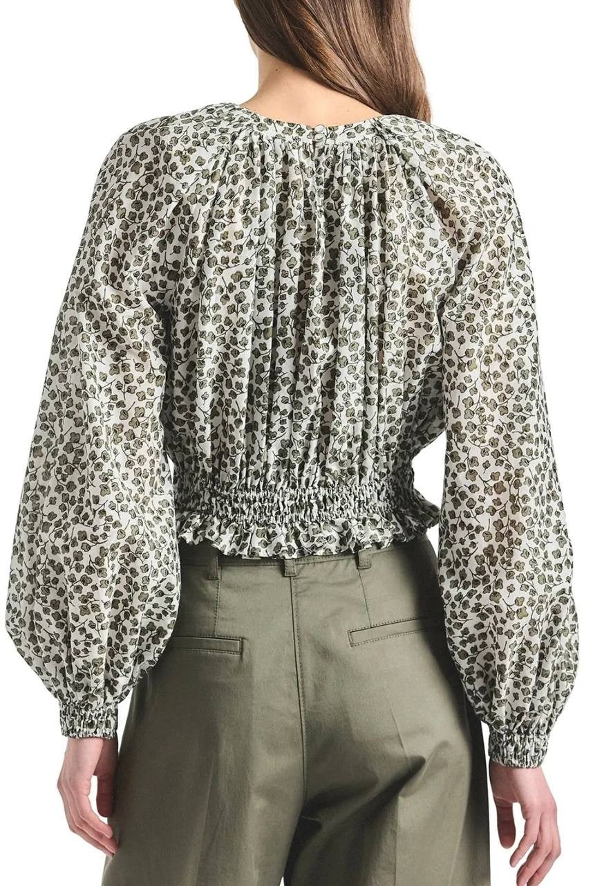 Derek Lam 10 Crosby Women’s Charlee Top Marshmallow/Mermaid M NWT $395
