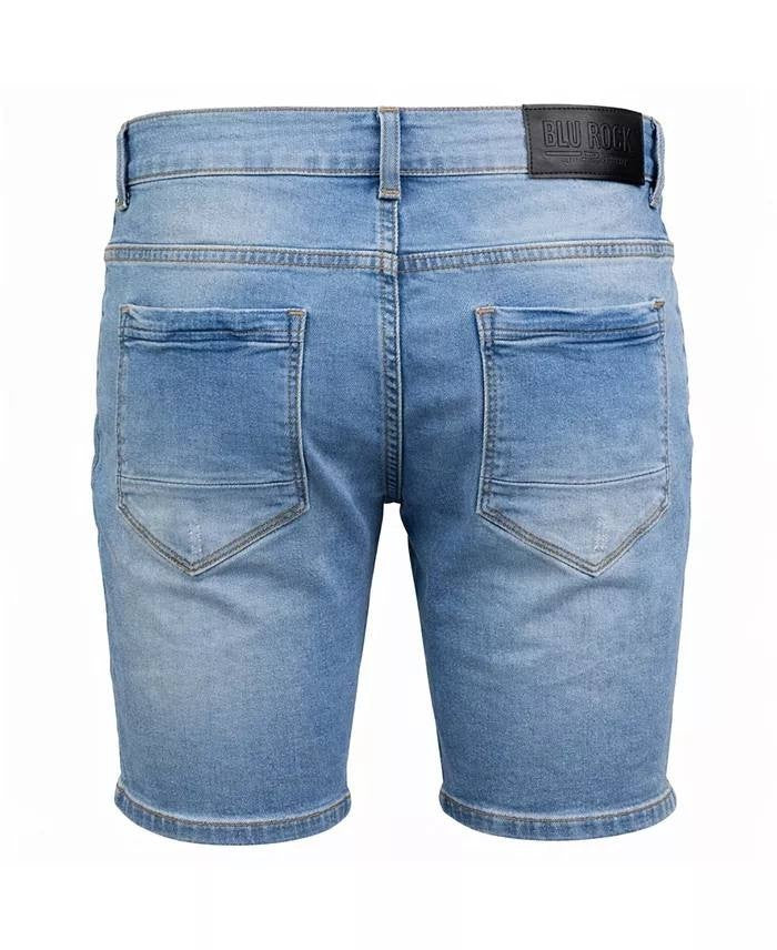 Blu Rock Men’s Slim Fit Stretch Denim Shorts Light Blue 42 NWT $85