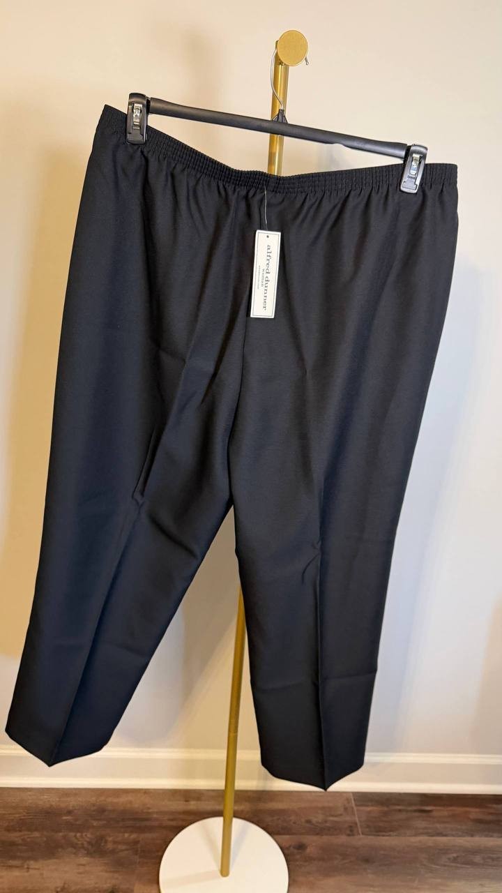 Alfred Dunner Women’s Plus Classics Average Length Pant Black 20W $42.50 NWT