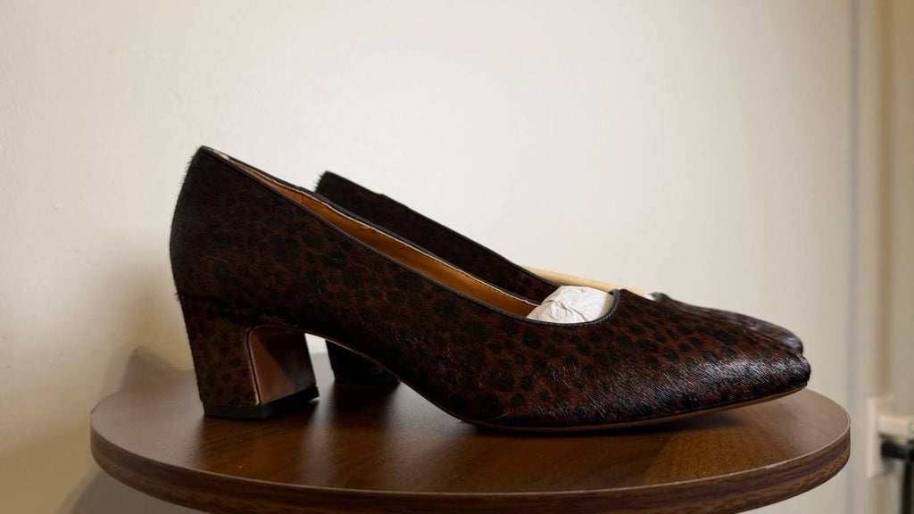 Franco Sarto Salino Pumps 8.5M Brown Leather Square Toe Block Heel NIB msrp$145