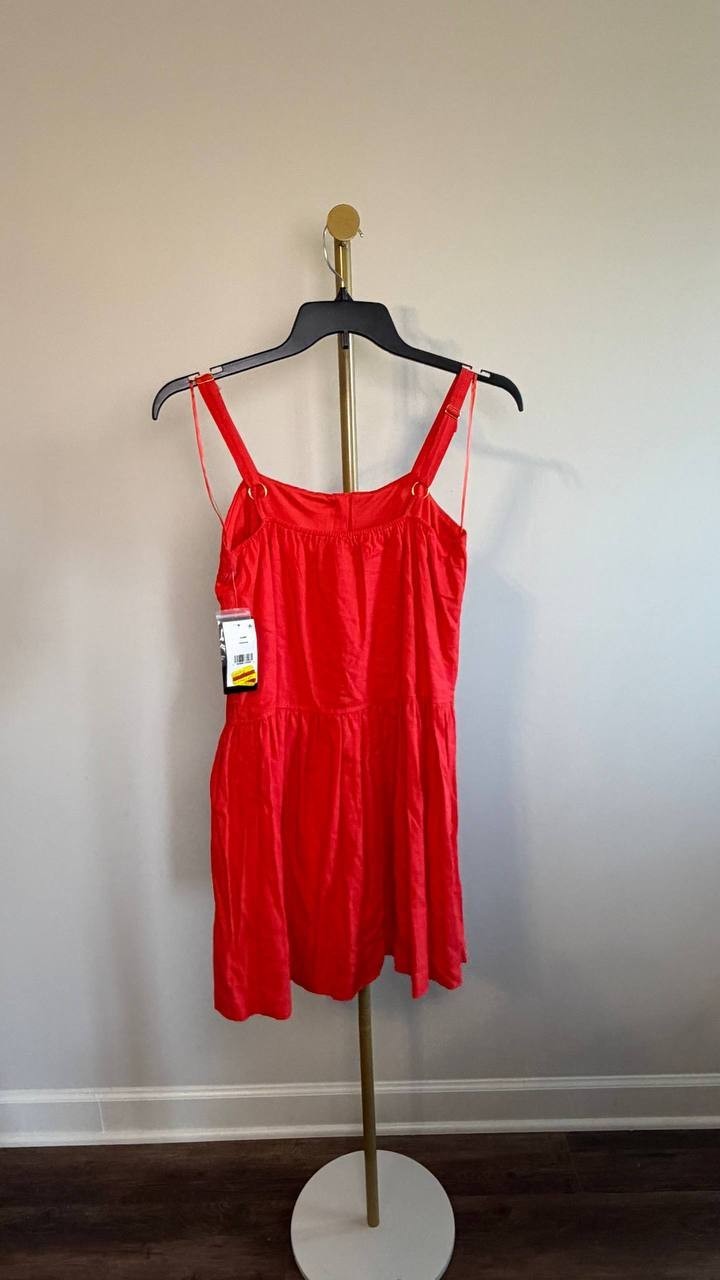 Taylor Drop‑Waist Sleeveless Mini Shift Dress Tomato 4 NWT $129