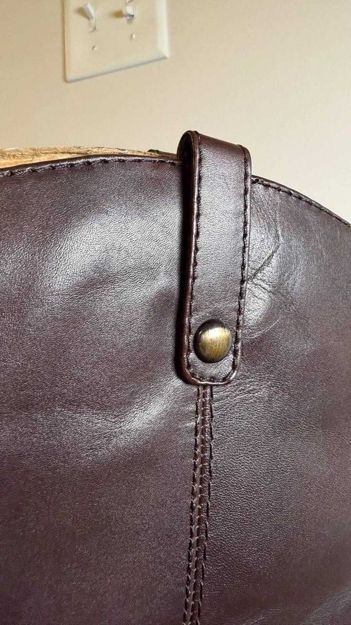 INC Fawne Boots 8M Chocolate Leather Knee‑High Riding Round Toe NIB msrp$189