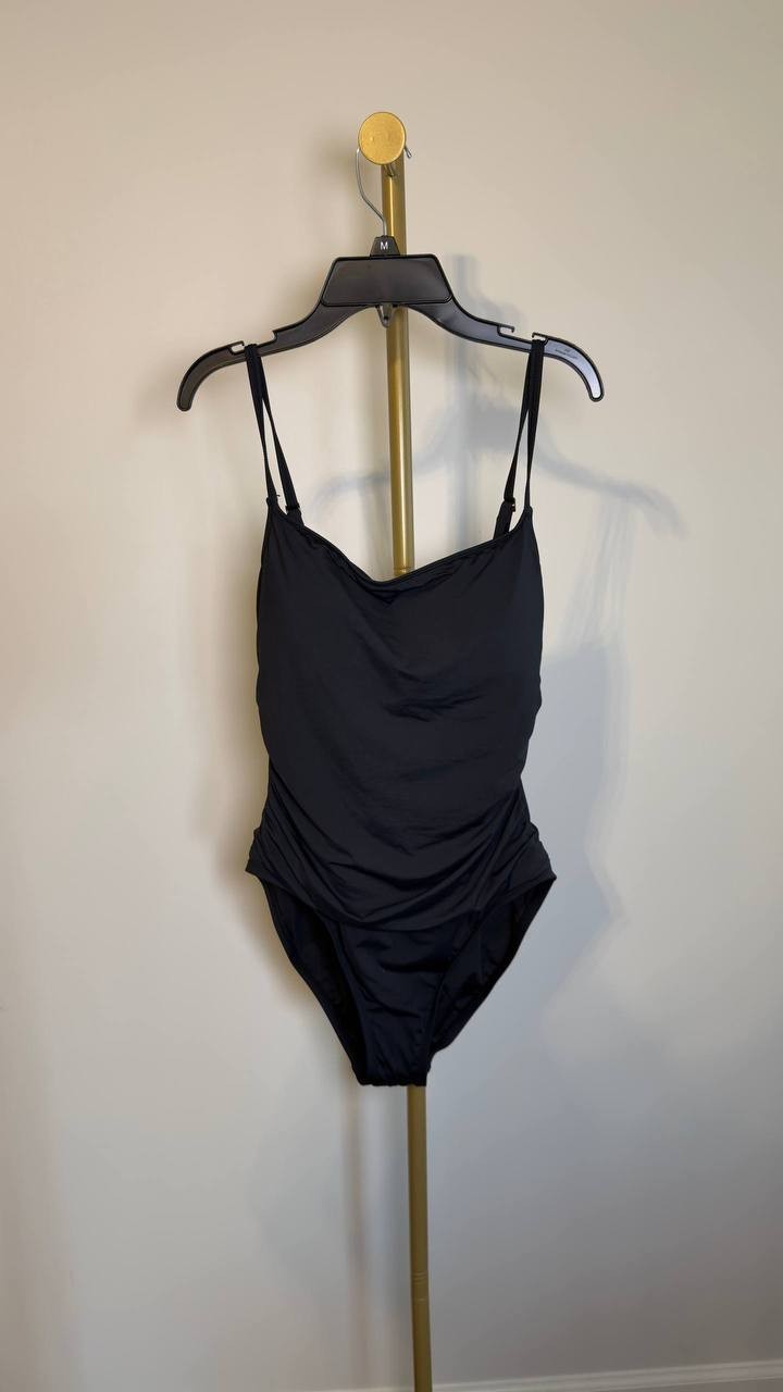 La Blanca Island Goddess One‑Piece Swimsuit Black 12 NWT $83