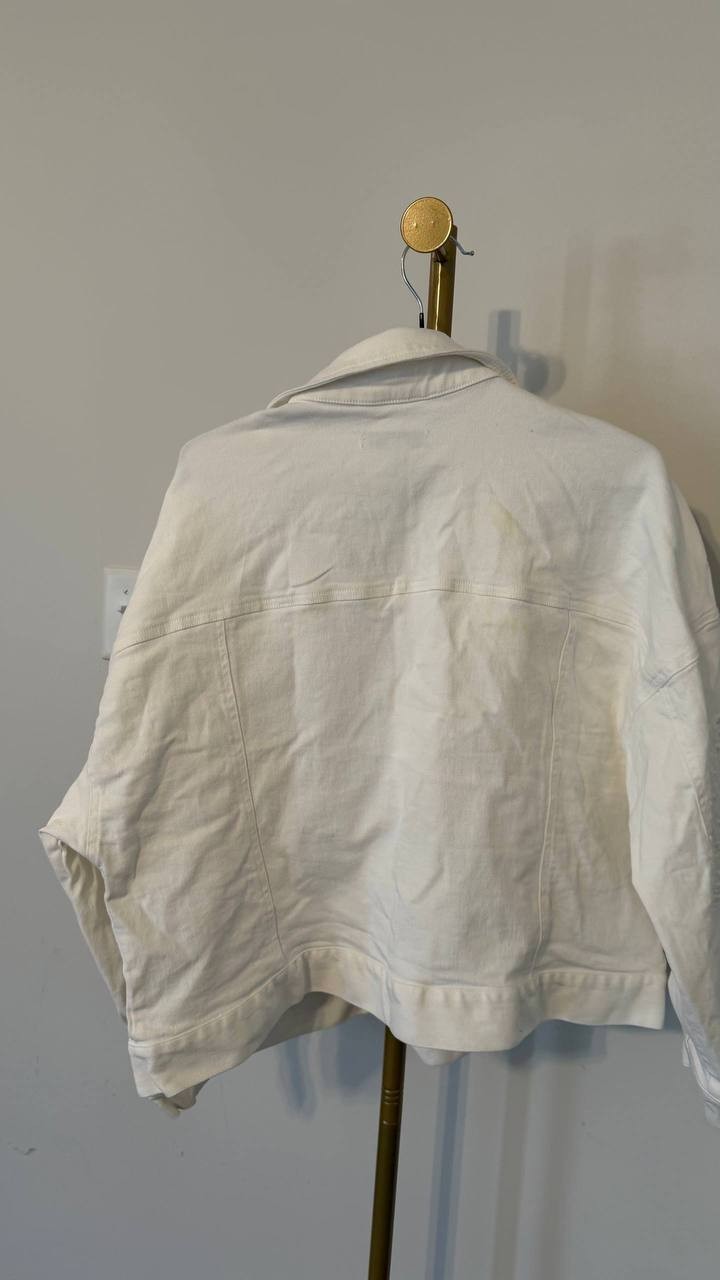 And Now This Petite Eyelet Embroidered Denim Jacket Blue PXL NWOT