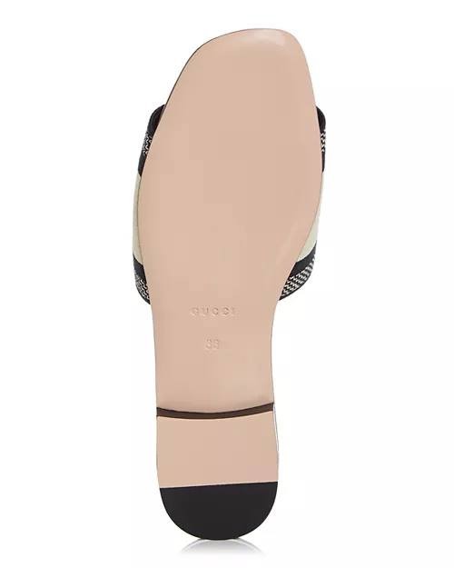 Gucci  Slide  Sandals  White/Black  35  Pre‑owned 